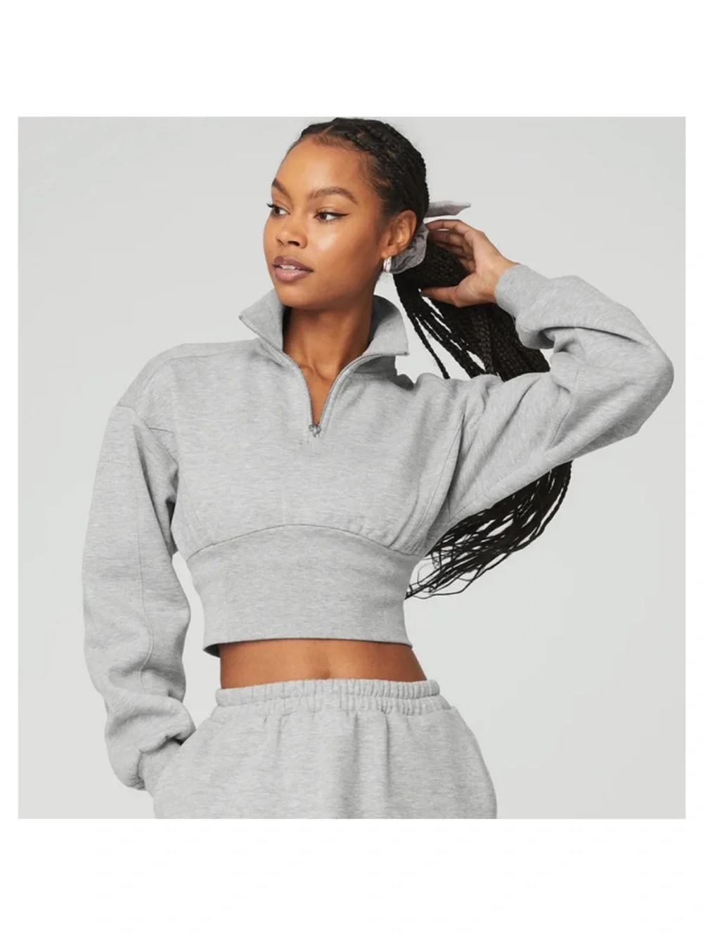 ALO VIXEN FLEECE 1/4 ZIP Athletic Heather Grey / XS